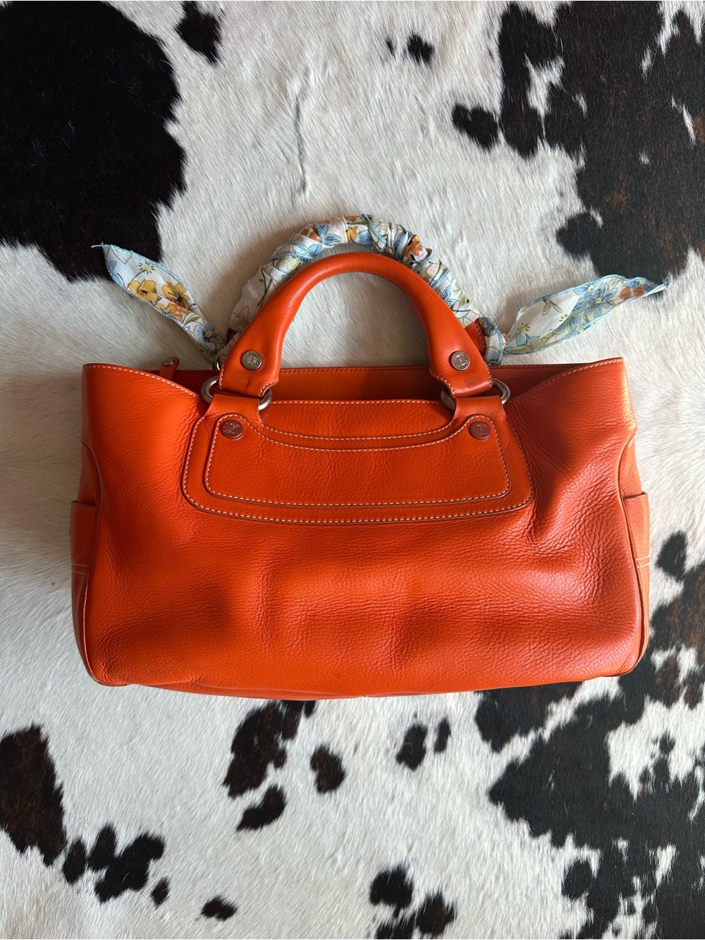 Celine Vintage Orange Leather Boogie Bag